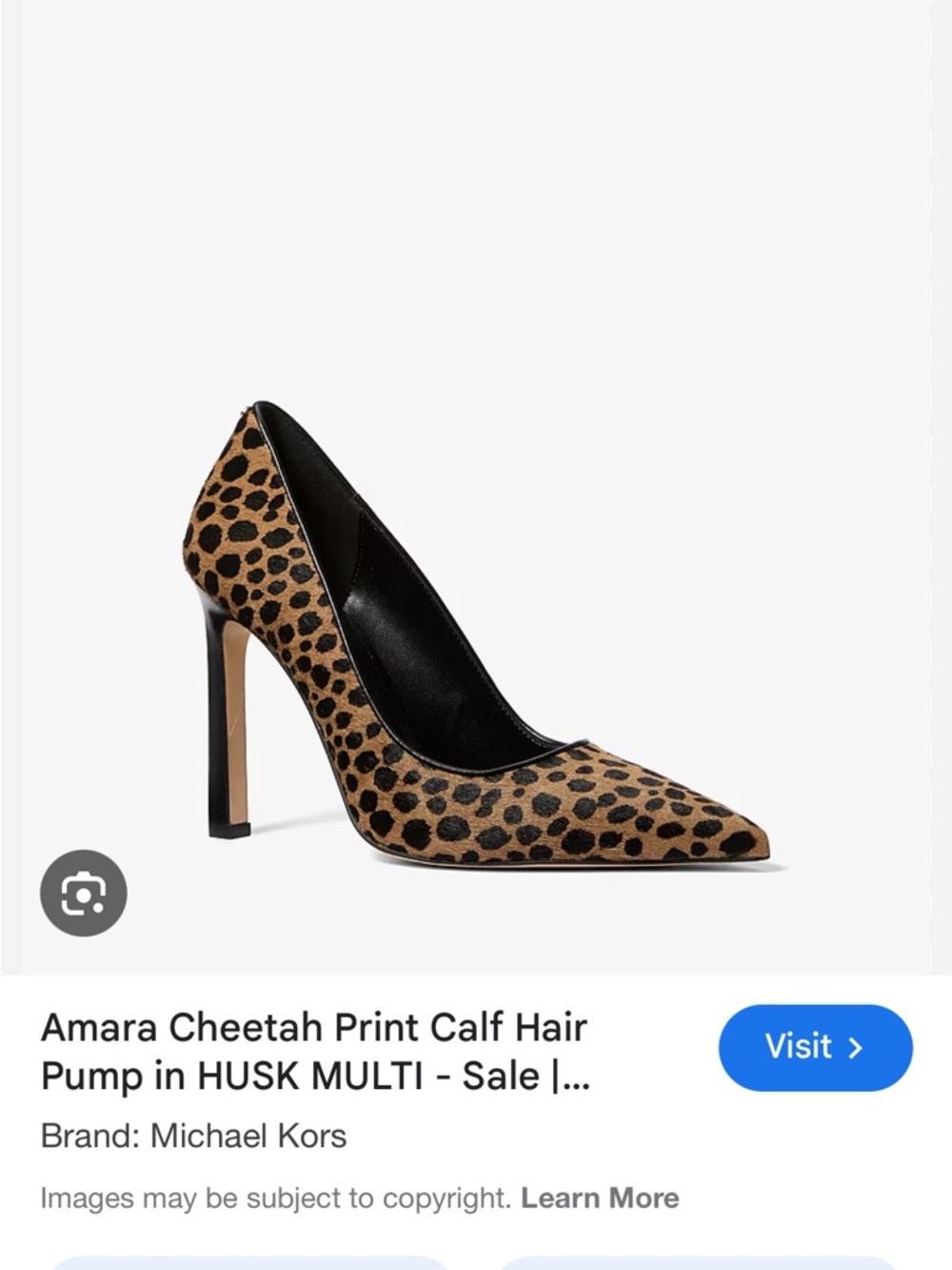 MICHAEL Michael Kors Leopard-Print Pointed-Toe Pumps in Brown and Black - Picture 4 of 4